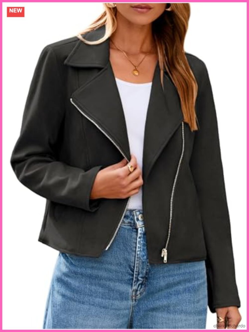 Faux Suede Cropped Moto Jacket Asymmetric Zip Womens Biker Fall